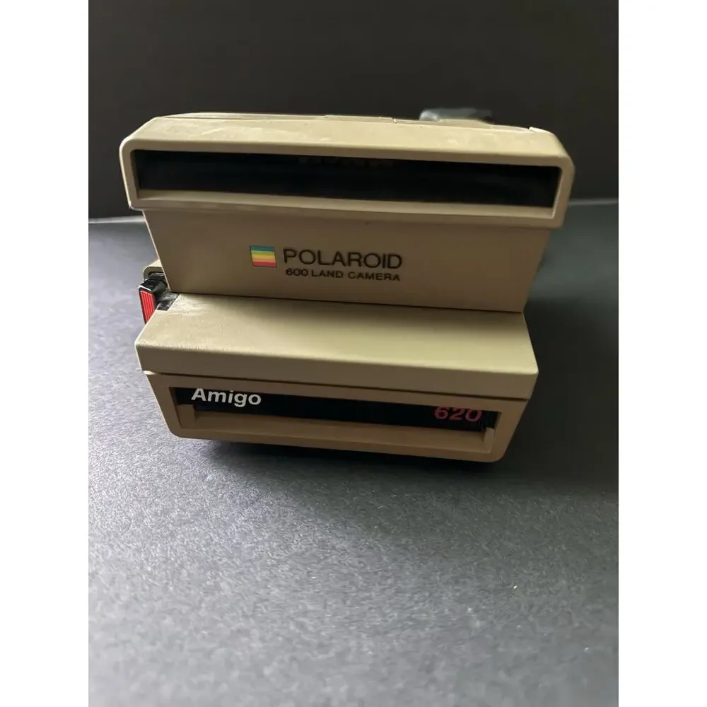 Vintage Polaroid 600 Land Camera Amigo 620 Tan Untested